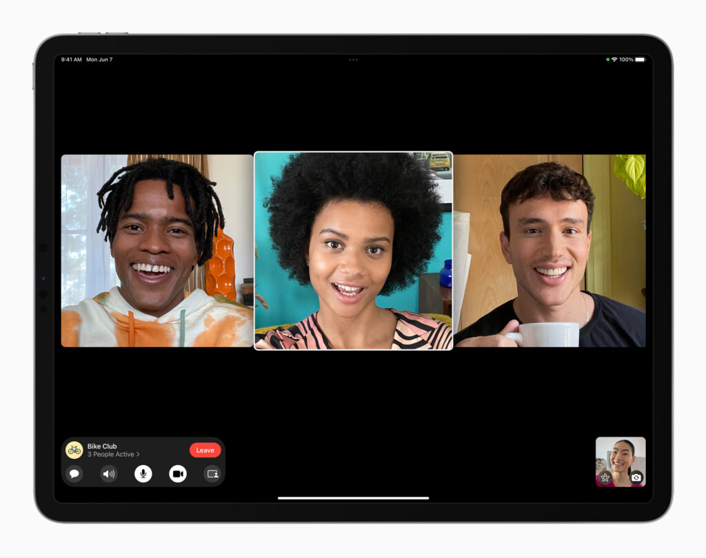 Apple iPadPro iPadOS15 FaceTime groupfacetime 4person 060721 1